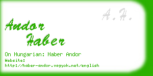 andor haber business card